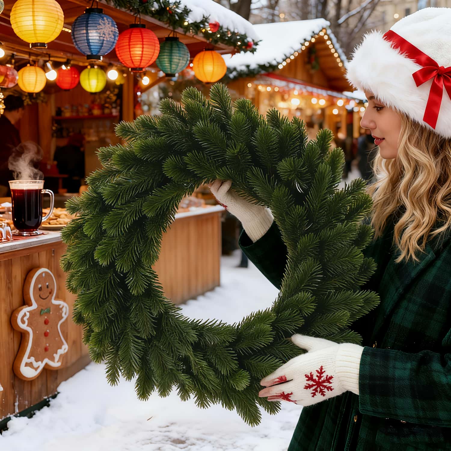 Christmas Wreath Fake - 1pc grinalda de natal artificial, decoração