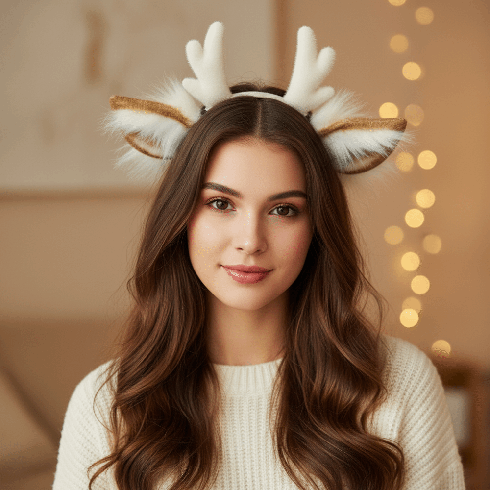 Tiara de Chifres de Rena Feita - Reindeer Antlers Headband avaliação e preço