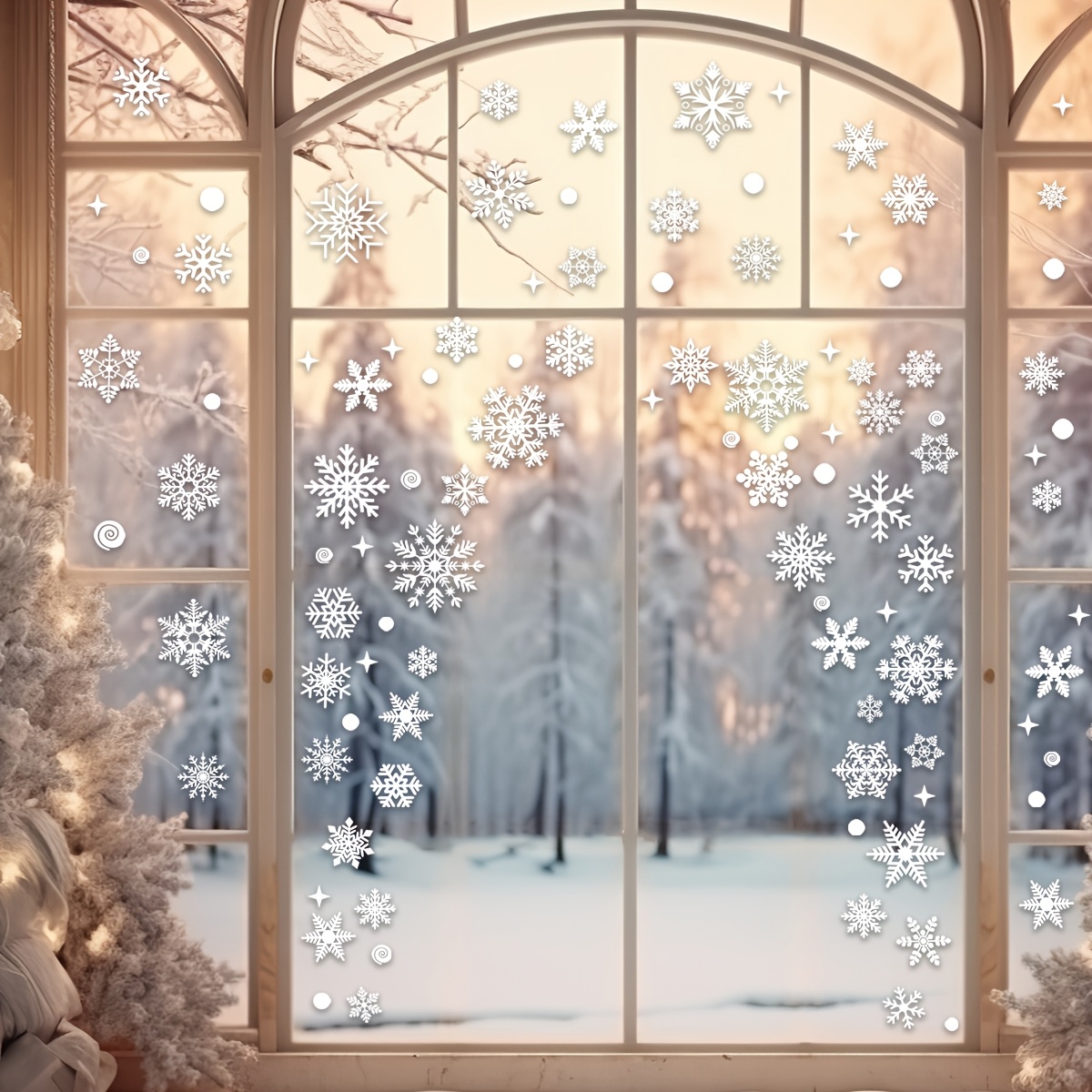 4 folhas de Adesivos de Natal  - Snowflake Window Decal avaliação e preço