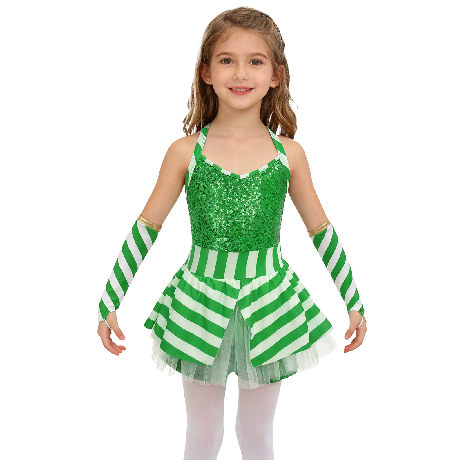 Meninas natal doce cana listra - Elf Costume Christmas avaliação e preço