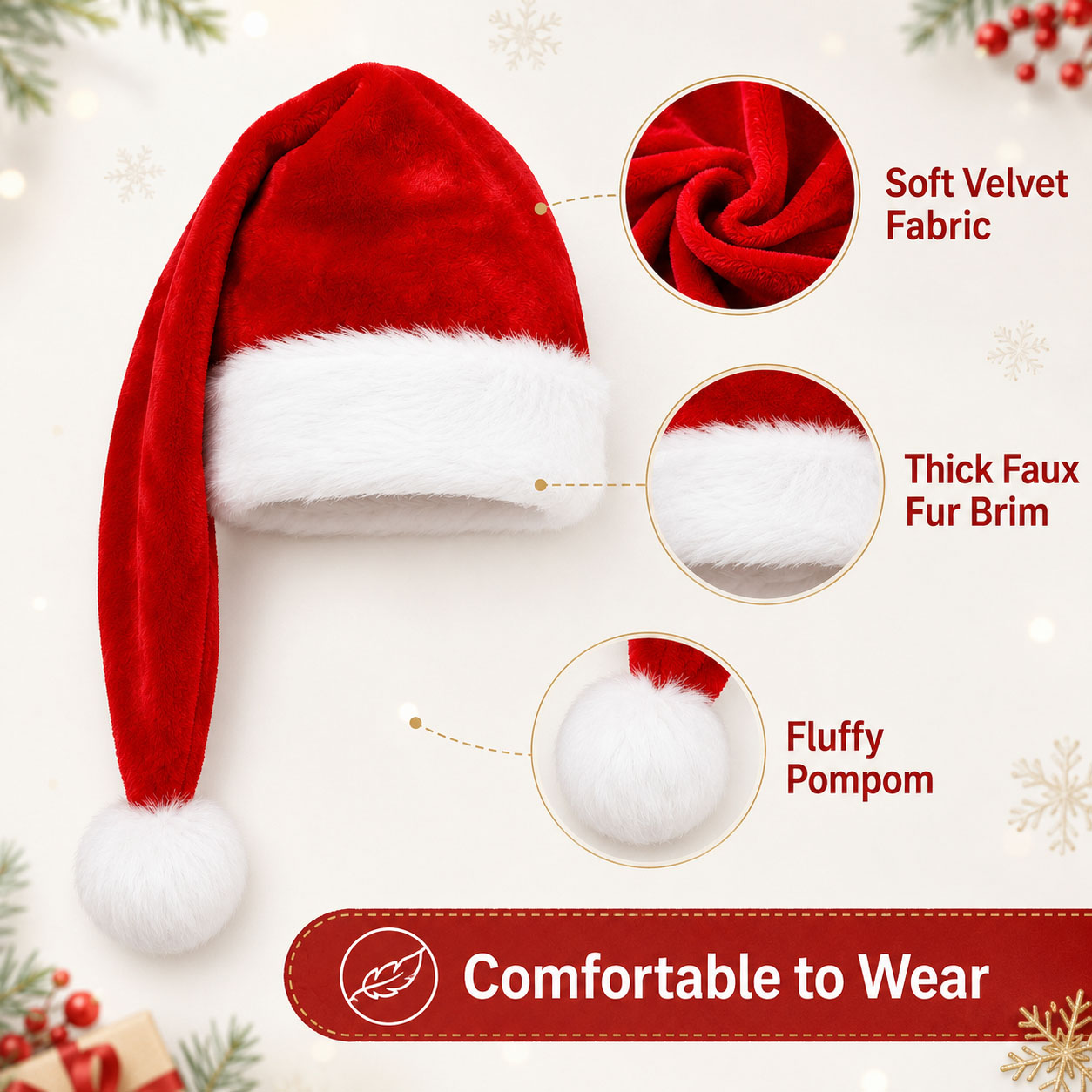 Conjunto de Chapéus de Papai N - Santa Hat Plush avaliação e preço